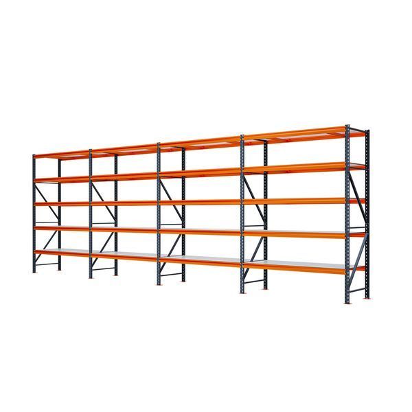 Painted metal shelving PIN Special 2500х7236х500 мм 5 shelves made of laminated chipboard 21805 photo