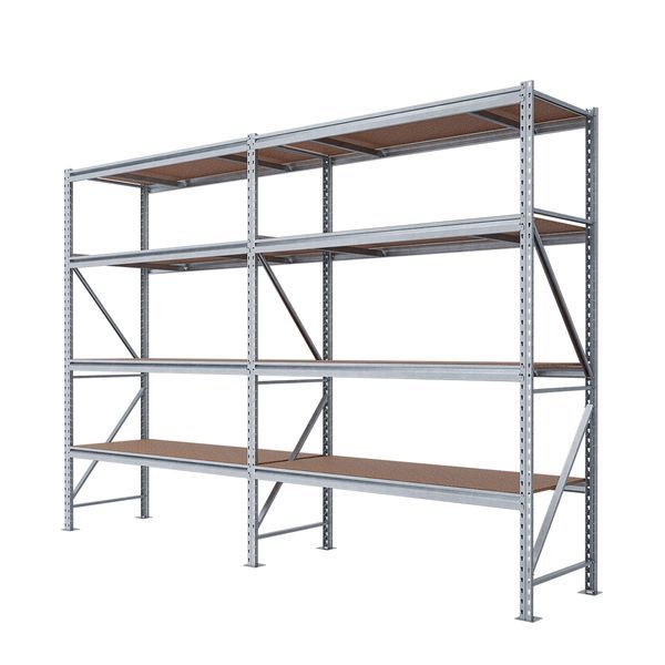 Galvanized metal rack PIN Special 2500х3672х800 мм 4 polished chipboard shelves 21538 photo
