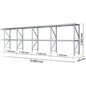 Galvanized metal rack PIN Special 2000х10800х900 мм 2 polished chipboard shelves 21319 photo