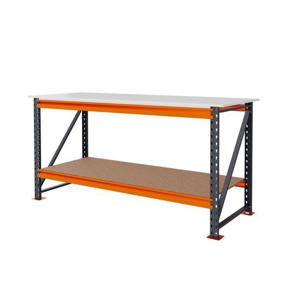 Metal workbench painted PIN Special 817х1540х978 mm laminated chipboard countertop 6820 photo