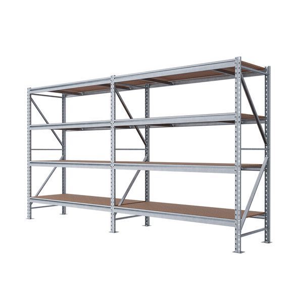 Galvanized metal rack PIN Special 2000х3672х500 мм 4 polished chipboard shelves 21054 photo