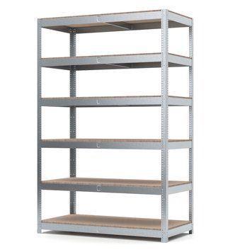 Galvanized metal rac PIN Smart-400 3000х1838х700 мм 6 polished chipboard shelves 1609 photo