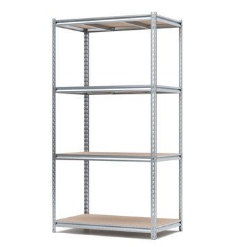Regał metalowy ocynkowany PIN Strong 2000х960х600 mm 4 p&oacute;łki z płyty wi&oacute;rowej szlifowanej 4487 photo