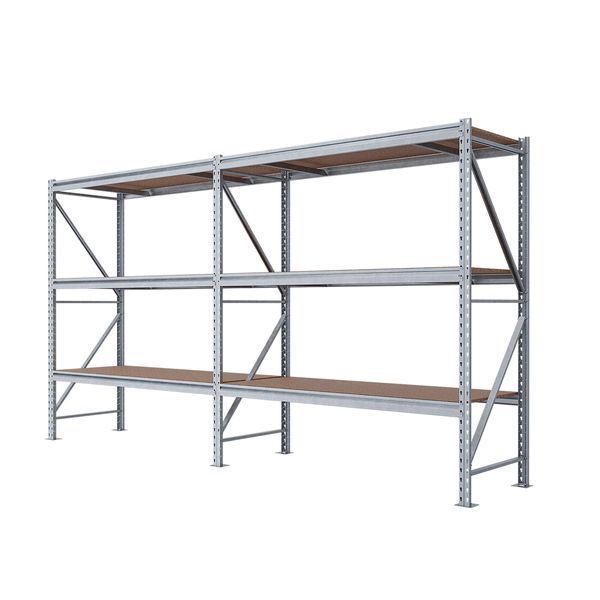 Galvanized metal rack PIN Special 2000х3672х600 мм 3 polished chipboard shelves 21035 photo