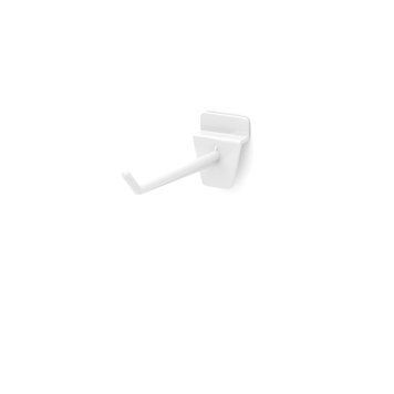 Single plastic hook for slatwalls PIN Expo, L=100 mm, white 1322 photo