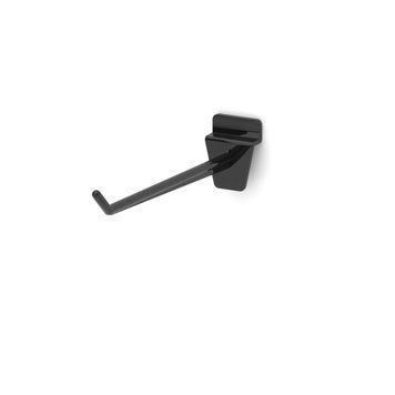 Single plastic hook for slatwalls PIN Expo, L=150 mm, black 1327 photo