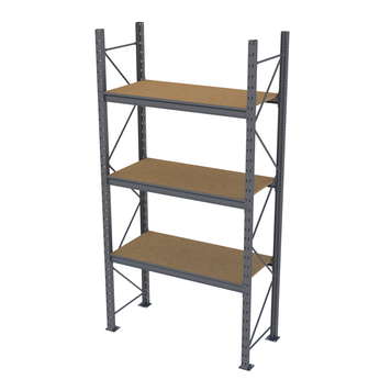 Стеллаж металлический покрашенный PIN Mini Rack 2584х1395х615 мм 3 полки из шлифованного ДСП, RAL 7016 52484 фото
