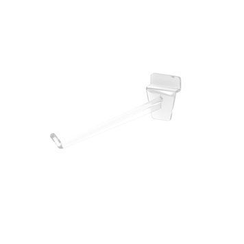 Single plastic hook for slatwalls PIN Expo, L=200 mm, transparent 1329 photo