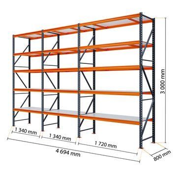 Painted metal shelving PIN Special 3000х4694х800 мм 5 shelves made of laminated chipboard 21972 photo